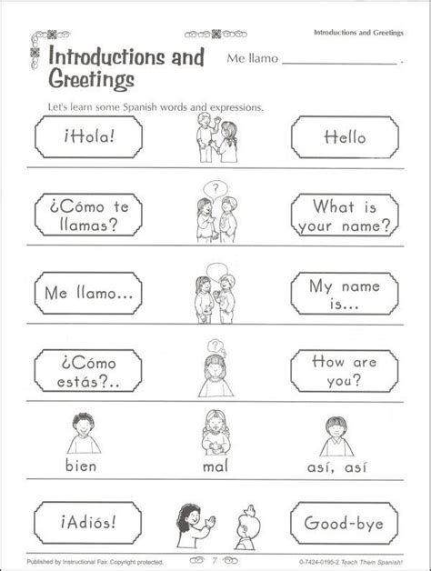 Free Spanish Worksheets For Kids Spanish Worksheets For Kids