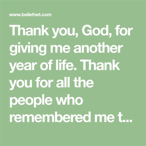 Thank You God For Another Year Of Life