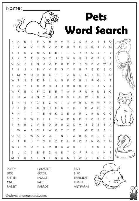 Animal Word Searches Printable