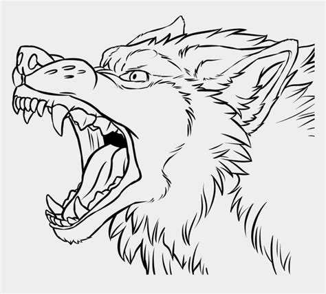 Sketch Of Angry Wolves Coloring Pages
