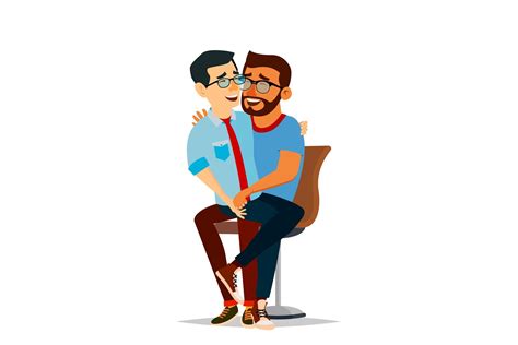gay couple vector two hugging men same sex marriage isolated flat cartoon character