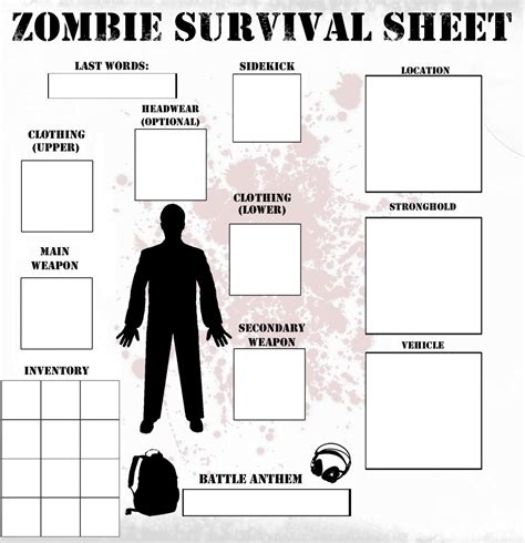 Zombie Survival Sheet Template By Mr Alf On Deviantart