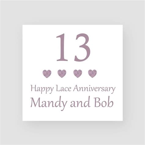 A Colourful And Modern 13th Wedding Anniversary Card Featuring Glitter