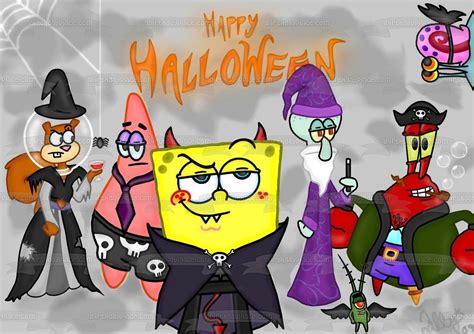 Spongebob Squarepants Happy Halloween Patrick Sandy Mr Krabs Gary