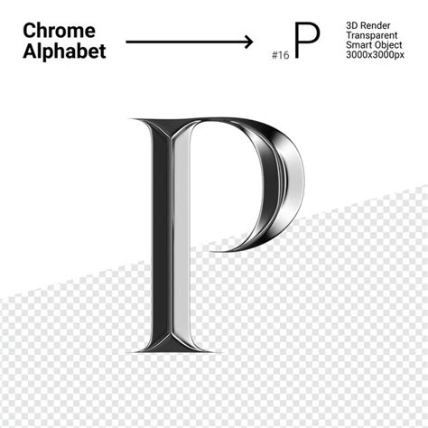 Premium Psd 3d Chrome Alphabet Letter P