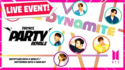 New Upcoming Party Royale Event Bts Dynamite Youtube