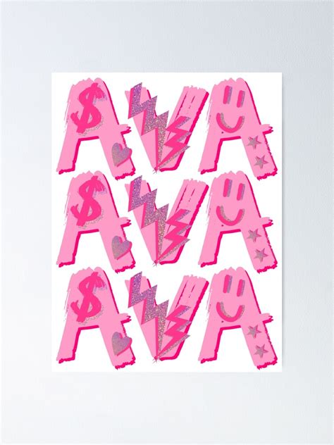 Ava Name Poster By Juliasantos5 Redbubble