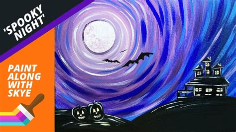 👻 Ep38 Spooky Night Easy Halloween Painting Tutorial Step By Step