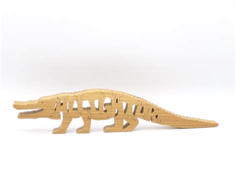 Wooden Alligator Jigsaw Puzzle Hand Cut Puzzle Animal Etsy