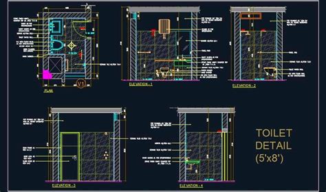Toilet Layout Plan And Elevation Detail Drawing In Dwg Autocad File