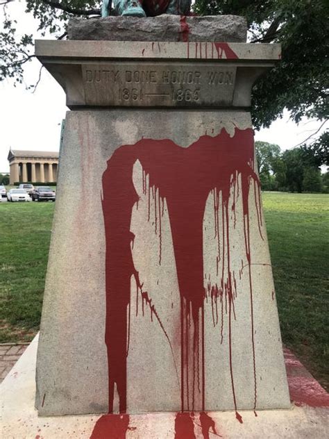 Confederate Monument Vandalized In Nashvilles Centennial Park