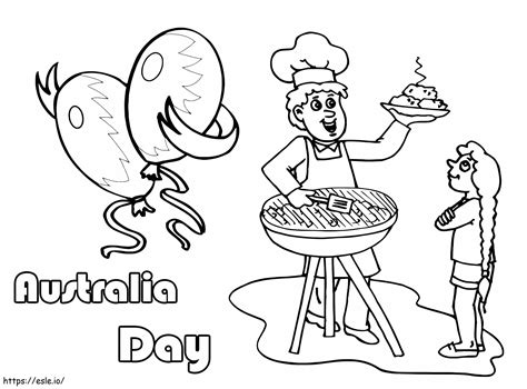 Happy Australia Day coloring page