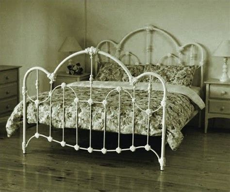 Antique White Wrought Iron Queen Bed Antique Poster