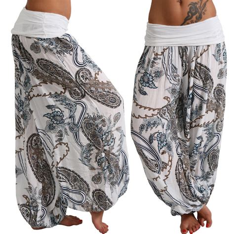 Womens Boho Floral Hippie Gypsy Wide Leg Harem Pants Yoga Dance Palazzo Trousers 20 29 Picclick