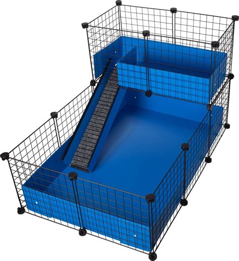 Cagescubes Candc Deluxe Cage Base 2x3 Loft 2x1 Black Panel Blue