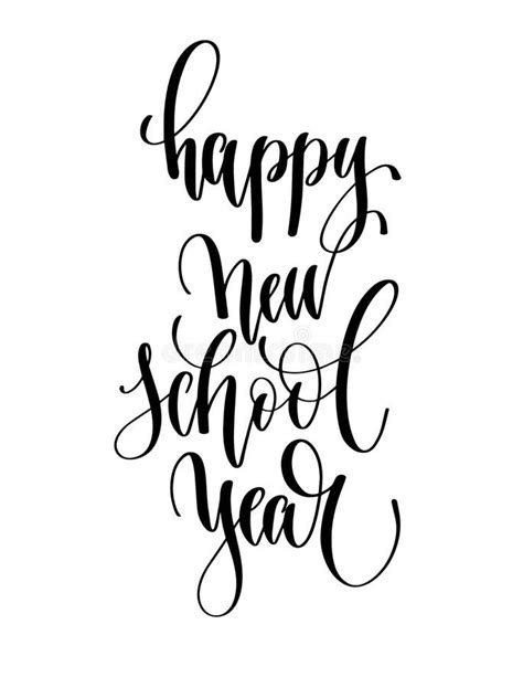 Happy New School Year Hand Lettering Inscription Text Stock Vector