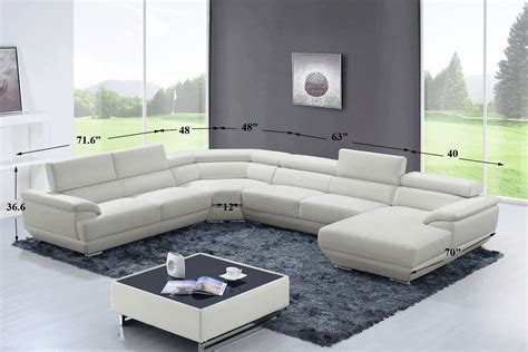 430 Off White Leather Sectional By Esf