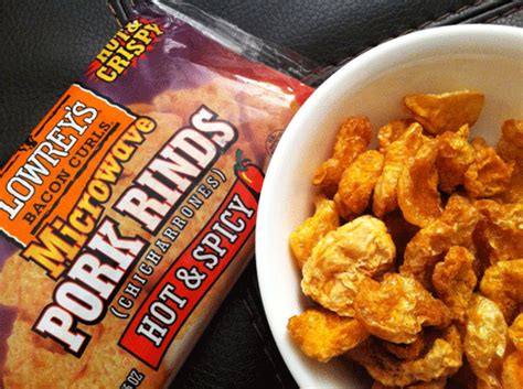 In my case, i spread the pork rinds on a paper plate and microwave for about two minutes on high. Lowrey's Bacon Curls Microwave Pork Rinds, Hot & Spicy ...