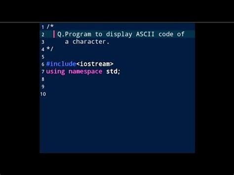 C Programming Program To Display Ascii Code Of A Character Youtube
