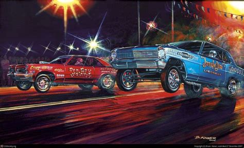 Buster S Drag Race Automotive Art Art Cars Car Painting