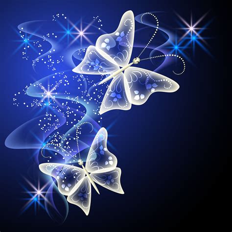 Fantasy butterflies with background vector graphics 02 ...