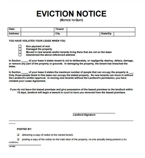 Eviction Notice Template Ca Important Facts That You Should Know