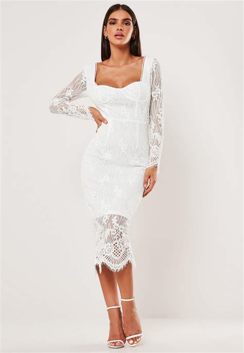 White Dress With Sleeves Midi Bruin Blog