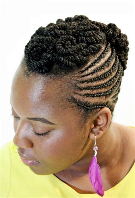 For ladies with short natural hair , braiding the sides creates a striking visual contrast with your loose curls. Braided And Two Strand Twist Updo Hairstyle Ideas ...