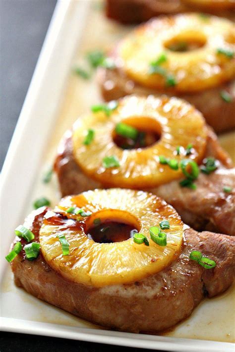 These baked pork chops are the best oven baked pork chops ever! 6 skinless-boneless pork chops, pineapple slices, green onions, teriyaki sauce #grilledmeats ...