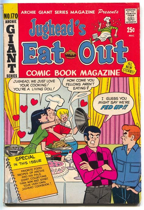 archie giant series 170 1970 fn jughead s eat out cookbook betty veronica comics archie