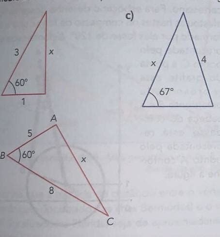 49 Calcule a medida de comprimento x em cada triângulo alguém me ajudaaa brainly com br