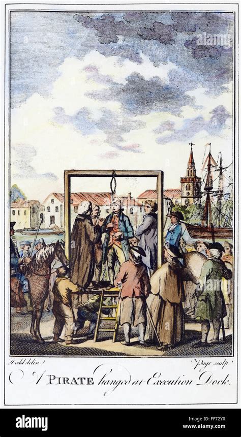 Execution Of Pirate 1724 Na Pirate Hanged At Execution Dock London