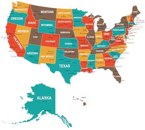 mapa dos estados unidos da america estados e capitais mapa região