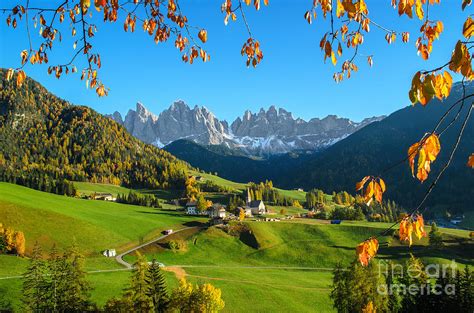Dolomites Mountain Village In Autumn In Italy Photograph