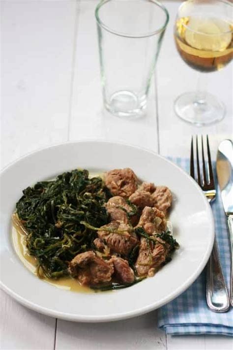 Lamb Fricassee With Wild Greens And Avgolémono Sauce Cookmegreek