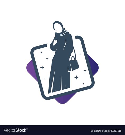 Muslim Hijab Fashion Logo Royalty Free Vector Image