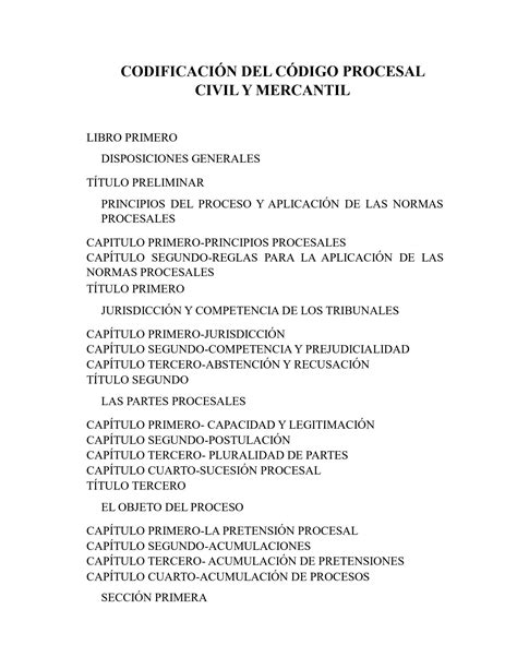 Solution Estructura Del Codigo Procesal Civil Y Mercantil Studypool