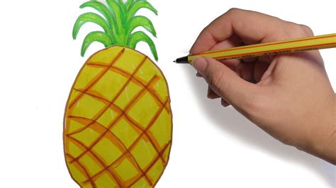 Como Dibujar Frutas Piña A Lapiz Paso A Paso Youtube