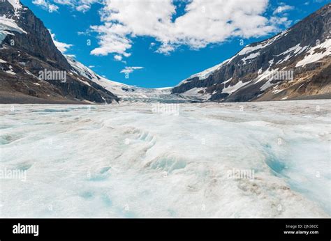 Melting Athabasca Glacier In Summer Part Of The Columbia Icefield