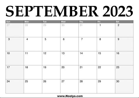2023 September Calendar Printable Calendars Printable
