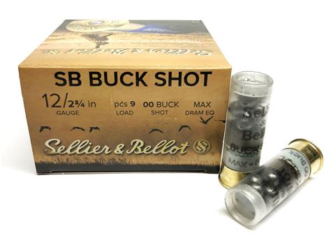 sellier and bellot 12 gauge 2 3 4 00 buckshot 9 pellets sb12bsg 25 rounds