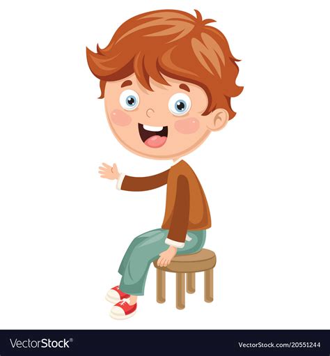 Kid Sitting On Chair Royalty Free Vector Image