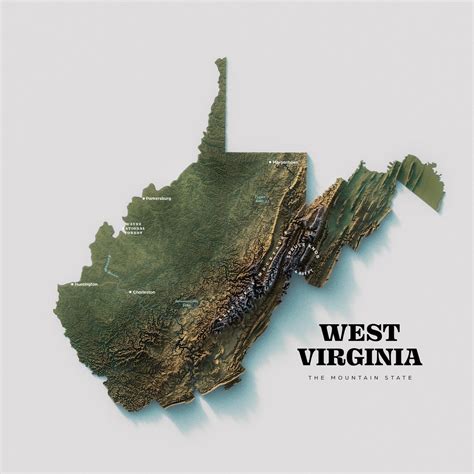 West Virginia Shaded Relief Map By Verygoodmaps Maps On The Web