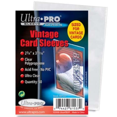 Ultra Pro 275 X 394 Vintage Soft Card Sleeves 50pack