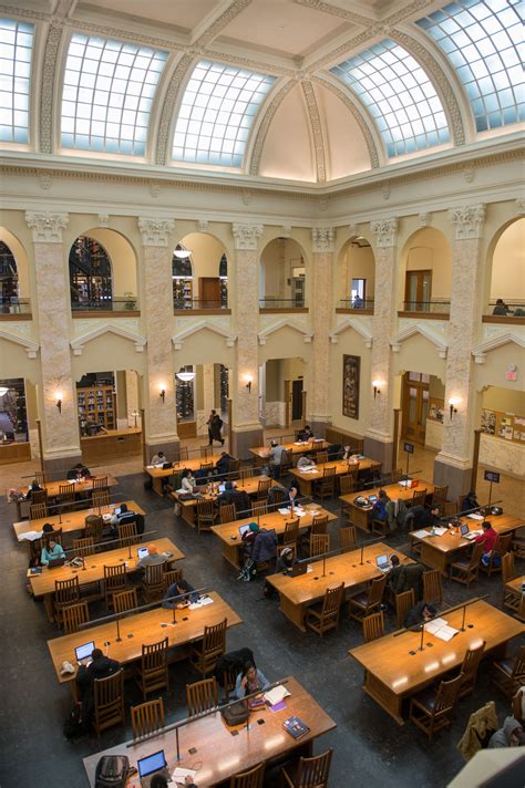 Carnegie Library Reading Room Interior Students Studying Syracuse