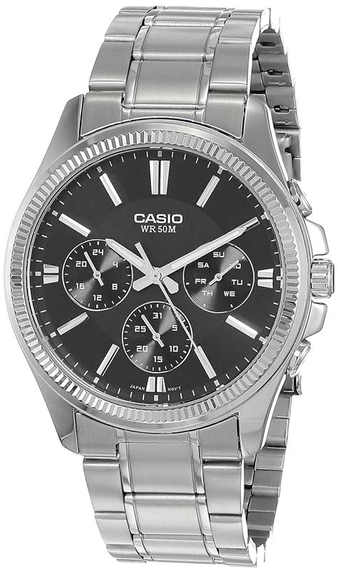 Buy Casio Enticer Mens Black Multi Dial Watch Mtp 1375d 1avdf A836 At