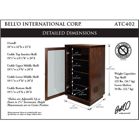 The audio cabinet has a plain base and is made of birch wood. Bello No Tools Assembly Wood Audio Video Cabinet Dark ...