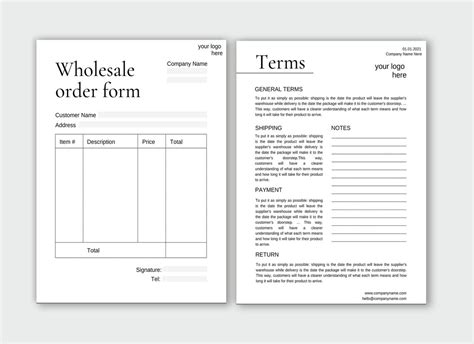 Wholesale Order Form Editable Pdf Order Form Template Etsy