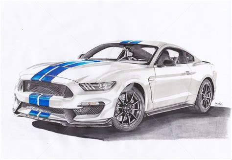 Ford Mustang Drawing By Dessinludo Artmajeur Car Drawings Ford