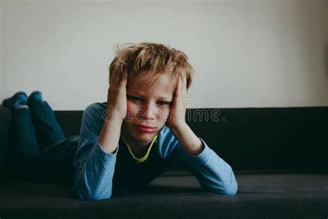 Sad Stressed Tired Exhausted Child Overload Abuse Stock Image Image